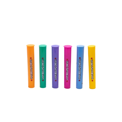 Six colorful highlighter markers for the King Size Blunt Holder with Circus Character Designs