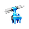 Blue and silver Lookah Giraffe Nectar electric dab straw with multiple prongs and attachment