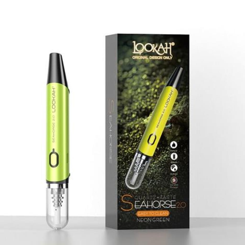Lookah Seahorse 2.0 nectar collector kit with neon green ceramic tube