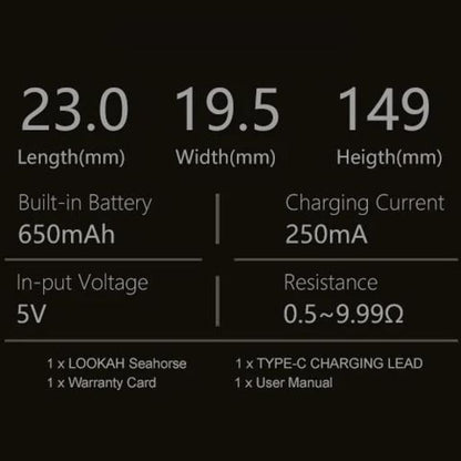 Lookah Seahorse 2.0 nectar collector kit with black ceramic tube and 650mAh battery