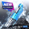 Blue speckled Lookah Seahorse Pro Plus e-cigarette with quartz tip capability on display