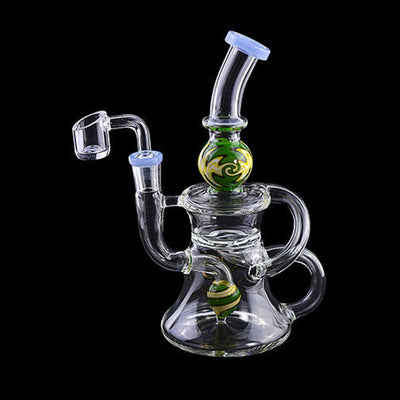Lookah Biigo water pipe with green swirls and multiple chambers for smooth filtration