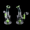 Lookah Biigo Glass Tinted Water Pipe - Green Accents, Spiral Percolators, 7colorful Piece