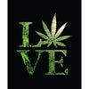 Love Weed Plush Fleece Blanket With Iconic Hemp Leaf Design On Black Background