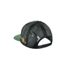 Trucker-style snapback hat with mesh back and green brim for national pride and comfort