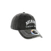 Distressed black Miami Original Cotton Buckle Hat with embroidered lettering and stitching