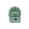 Green baseball cap with Miami Vintage Made text, part of Miami Original Cotton collection