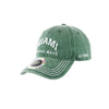 Green Miami Original Cotton Buckle Hat with stylish text and white stitching