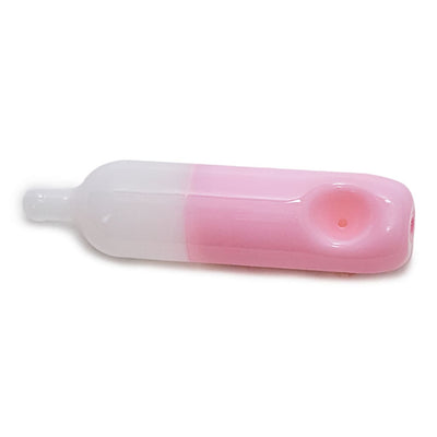Milky color disposable vape-shaped pipe with pink and clear plastic lancet device for sampling