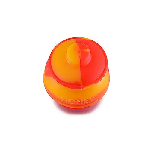 Vibrant mini honey pot silicone container in orange and red