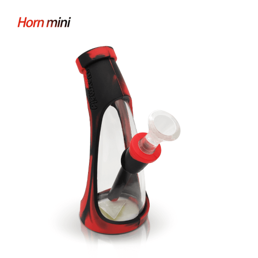 Waxmaid Mini Horn Silicone Glass Bubbler with Durable Safe Sleeves