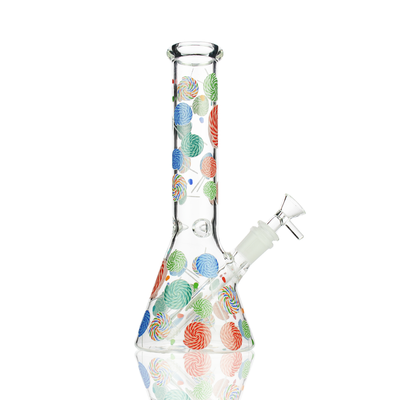 Glow Beaker Water Pipe with Candy Decals