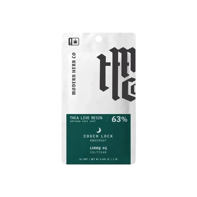 Uncut THCA cartridge live resin with COA lab results displayed in product packaging