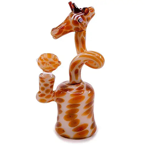 Mr Giraffe 6-inch glass bubbler giraffe-shaped water pipe
