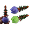 Colorful Pine Tree Glass Pipes With Cartoon Bases And Spiral Necks - Perfect For Your Sesh Stand!