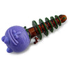 Mushroom Pine Tree Glass Pipe With Purple Silicone Ball - Make Your Sesh Stand Out!