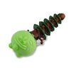 Green Cartoon Character-shaped Pipe With a Spiral Stem - Mushroom Pine Tree Glass Pipe