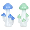 Mushroom quartet chillum style pipes crafted in blue and green borosilicate glass