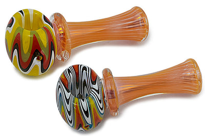 Lustrous Silver and Gold Fumed Glass Pipe