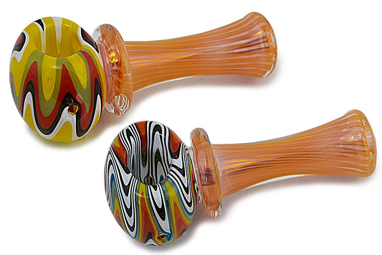 Lustrous Silver and Gold Fumed Glass Pipe