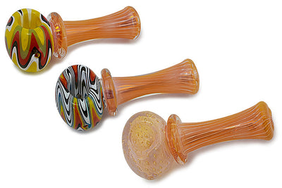 Lustrous Silver and Gold Fumed Glass Pipe