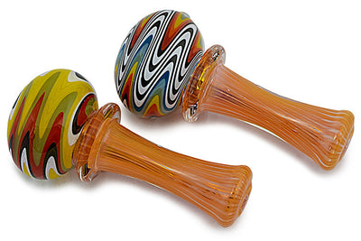 Lustrous Silver and Gold Fumed Glass Pipe
