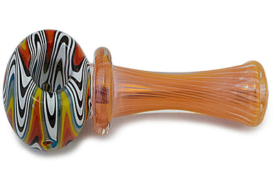 Lustrous Silver and Gold Fumed Glass Pipe