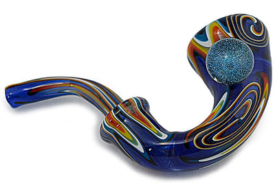 Vibrant Wig Wag Glass Sherlock Pipe