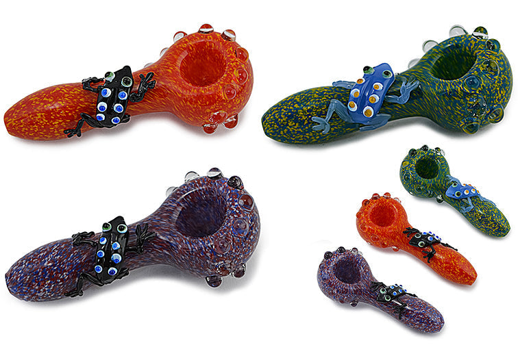 Artful Frog Glass Hand Pipe