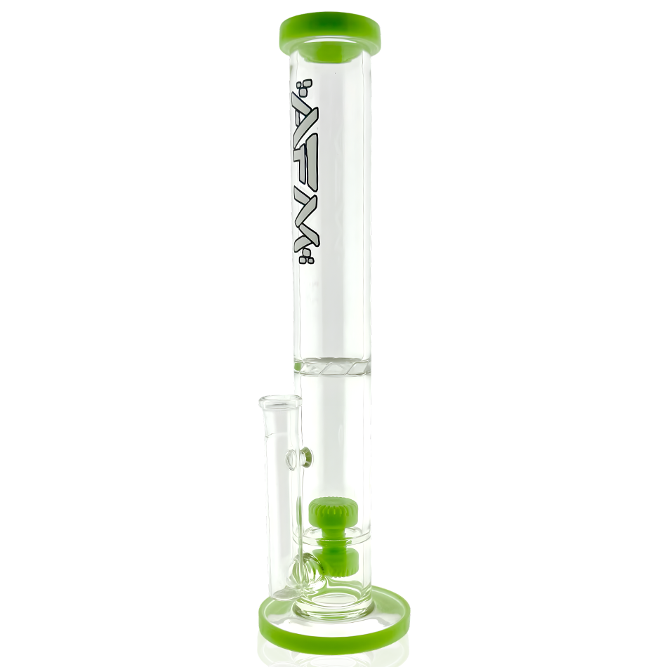 AFM 13″ Double Puck Straight Tube Bong