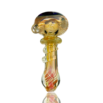 Gilded Fumed Glass Spoon Pipe