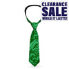 Premium polyester green necktie with marijuana leaves pattern for men