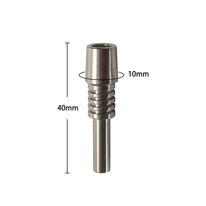 Metal pipe fitting with dimensions for Nectar Collector Nail or Silicone Collector Nail Tip