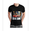 New York Half Sleeve Black T-shirt Printed - 93% Cotton 7%