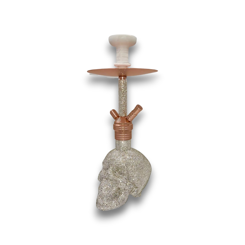 Elegant 19-Inch Swarovski Skull Hookah