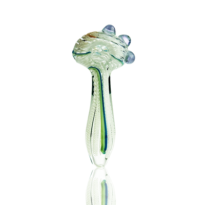 Elegant White Swirl Glass Hand Pipe