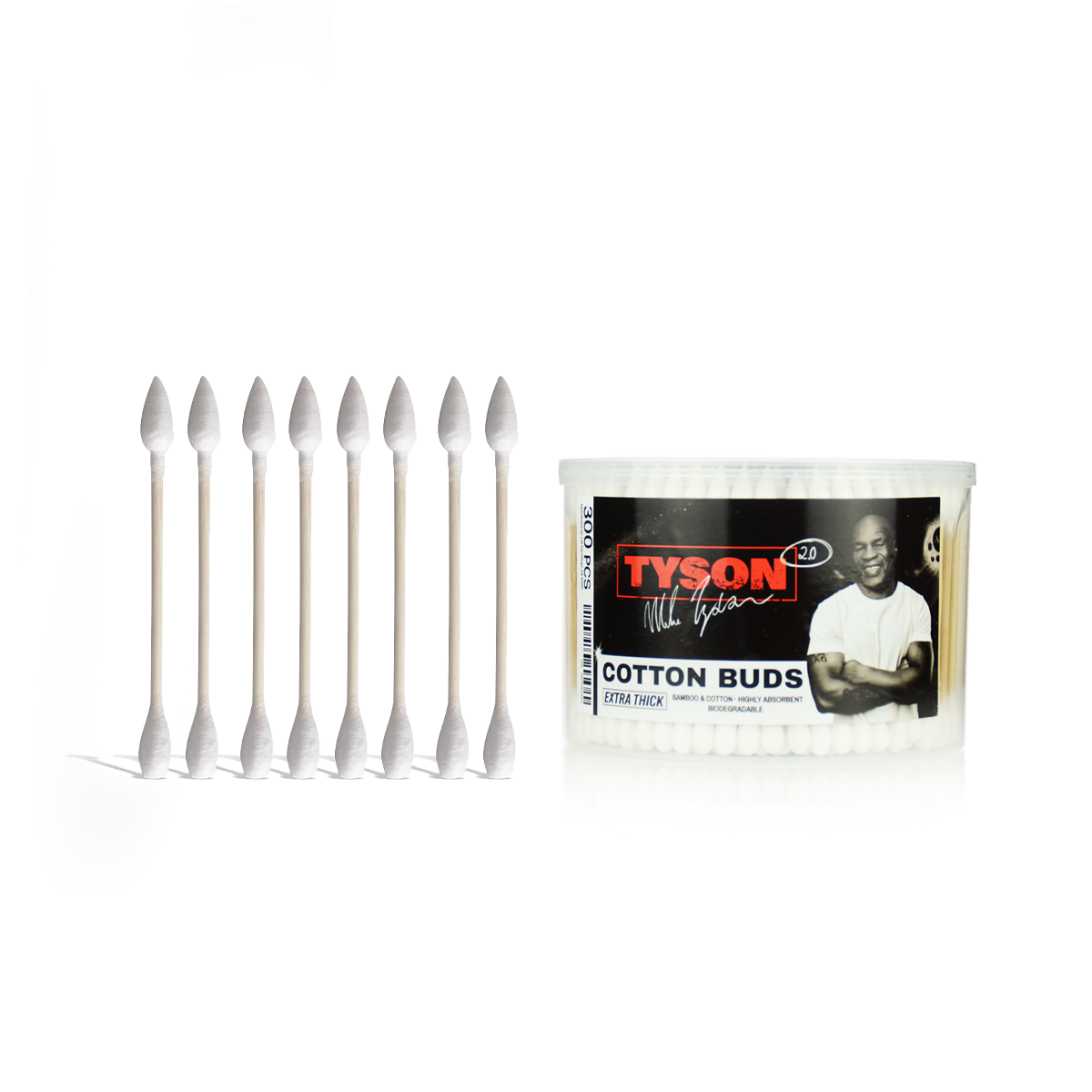 Premium Extra Thick Cotton Swabs - 300 Count