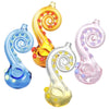 Colorful curled musical notes, octopus hand pipe with tentacle design in borosilicate glass