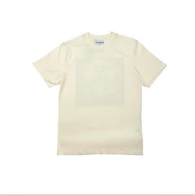 Plain cream-colored short-sleeved t-shirt from Off-White Rider’s Half Sleeve collection