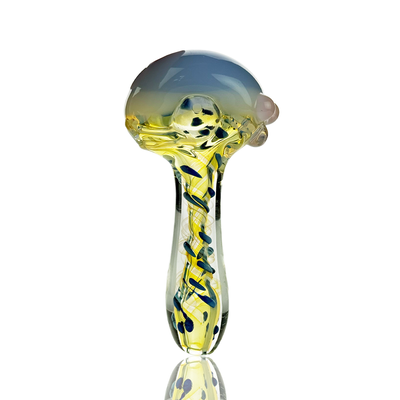 Artisan Silver Fume Glass Swirl Hand Pipe