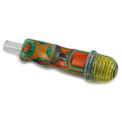 Torpedo Wood Pipe with Removable Pyrex Bowl