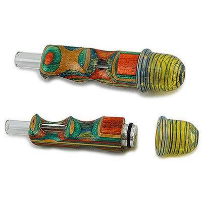 Torpedo Wood Pipe with Removable Pyrex Bowl
