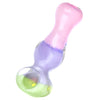 Pastel Color Block Glass Spoon Pipe with Pink, Purple, Green Sections