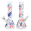 Patriot Leaf Glow patriotic-themed glass bong with red/blue stars and downstem diffuser