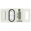 Green Pax Flow vaporizer with hybrid heating and oven door in open white box