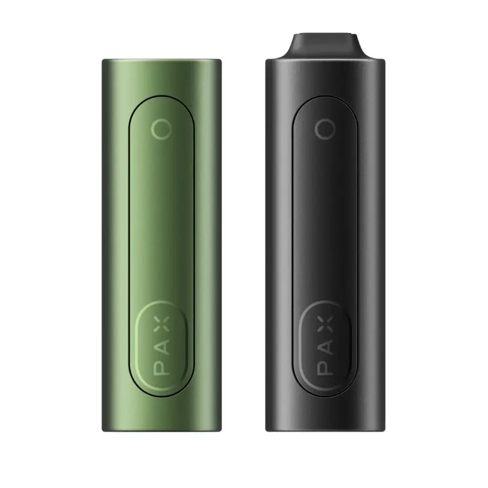 Pax Flow Advanced Dry Herb Vaporizer with hybrid heating and oven door in green and black
