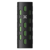 Black portable vaporizer with green internal chambers in Pax Flow Silicone Grip Sleeve