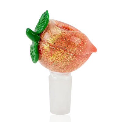 Peachy 14mm glass bowl piece by Empire Glassworks, orange peach shape