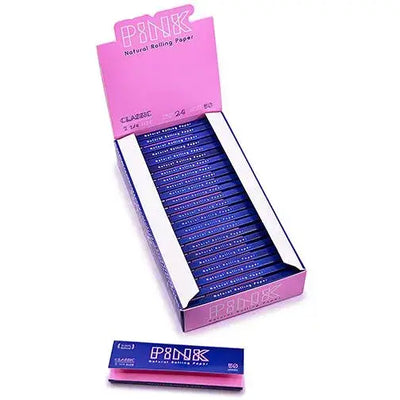 Pink rolling papers for breast cancer awareness in striped packs