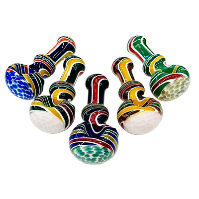 Artisan Wig Wag Glass Hand Pipe with Honeycomb